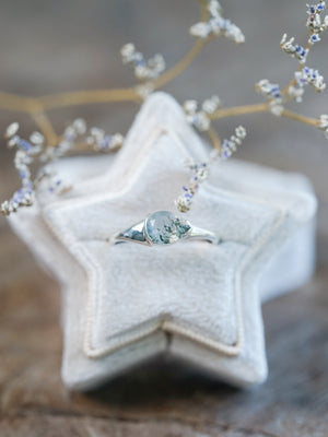 Pear Moss Agate Ring