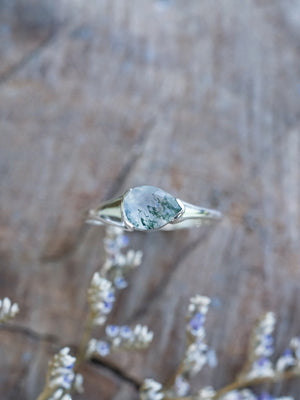 Pear Moss Agate Ring