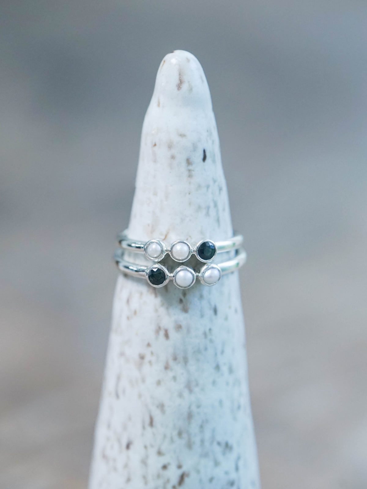 Pearl and Blue Sapphire Rings