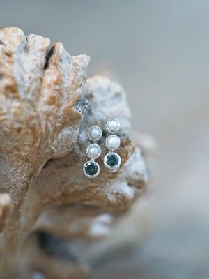 Pearl and Sapphire Earrings