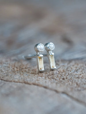 Pearl and Citrine Stud Earrings