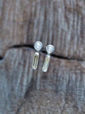 Pearl and Citrine Stud Earrings