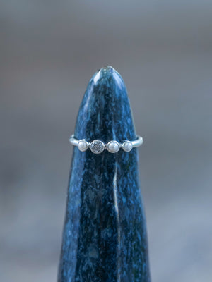 Pearl and Diamond Ring in Silver - Gardens of the Sun | Ethical Jewelry