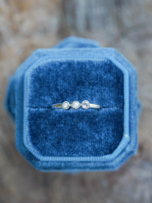 Pearl and Sapphire Ring in Sterling Silver