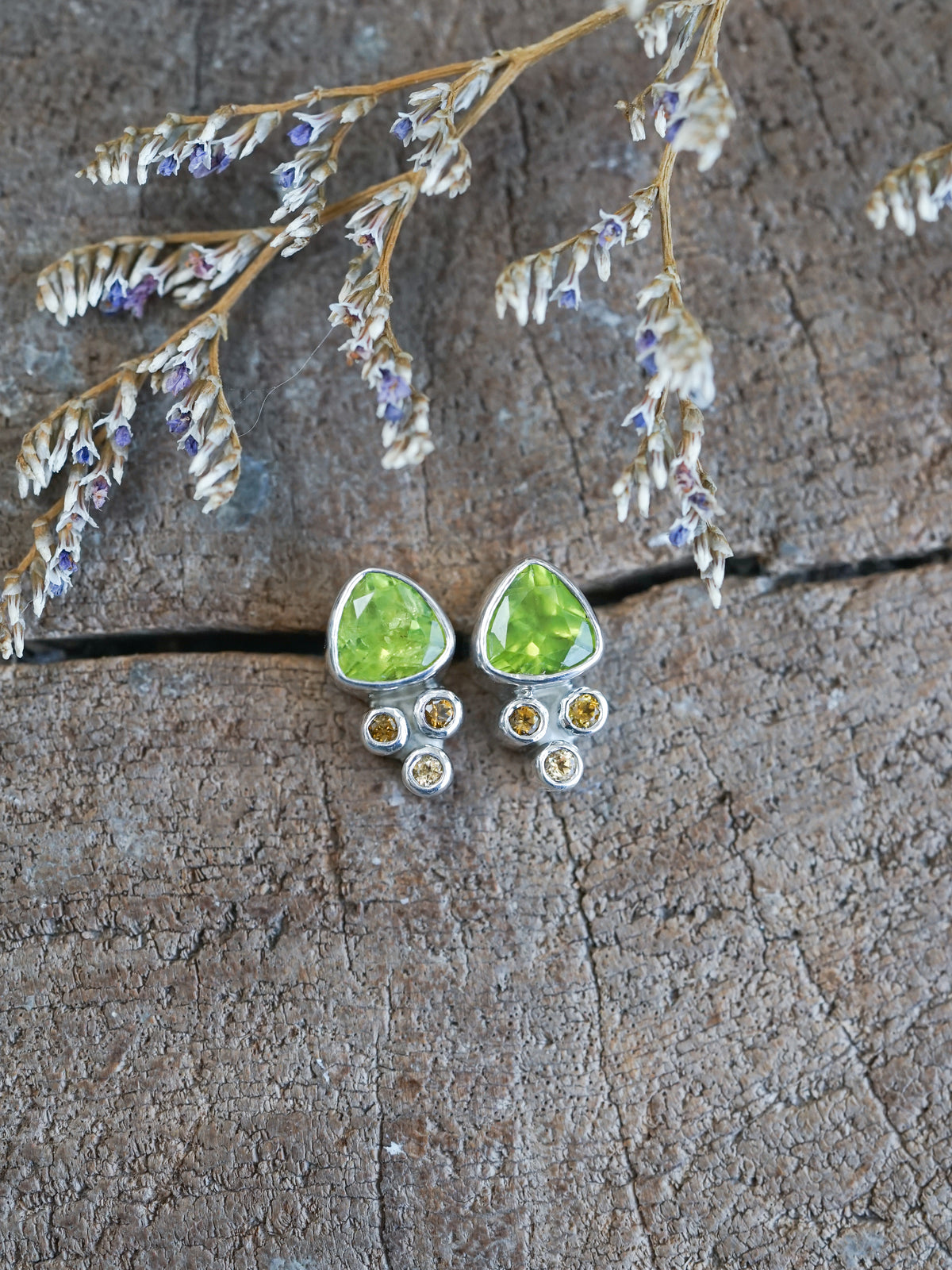 Peridot and Tourmaline Earrings
