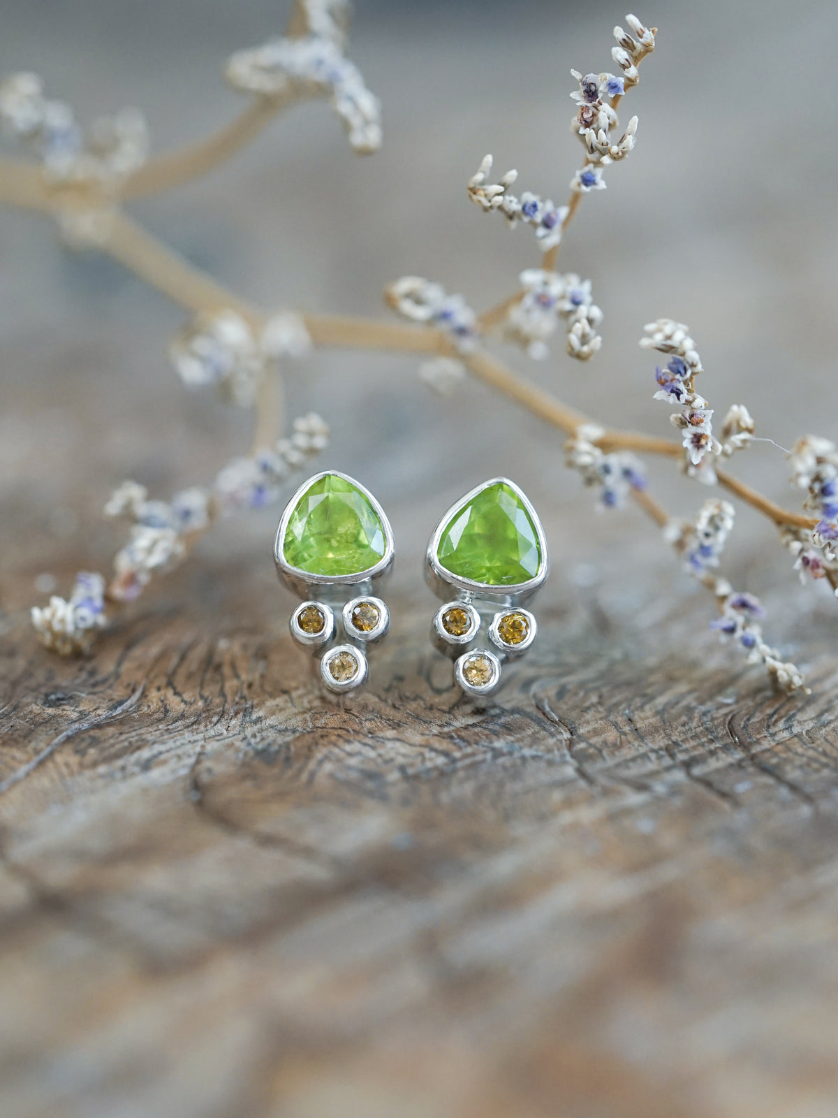 Peridot and Tourmaline Earrings