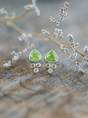 Peridot and Tourmaline Earrings