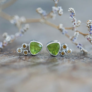Peridot and Tourmaline Earrings
