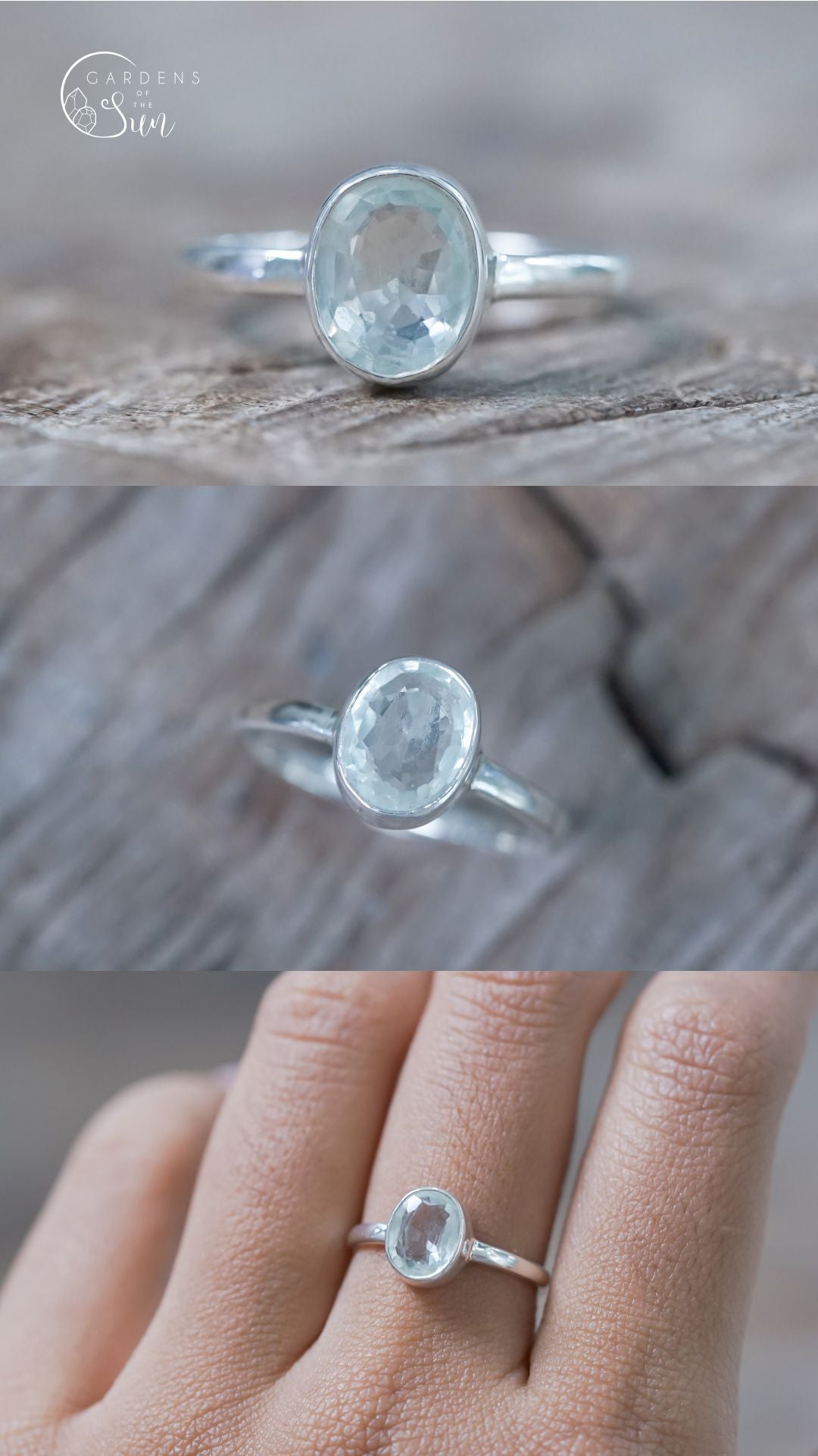 Personalized Aquamarine Ring or Necklace in Sterling Silver