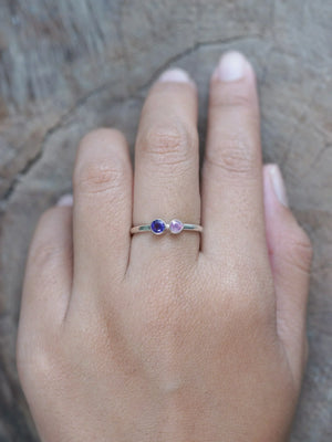 Pink Sapphire and Amethyst Ring