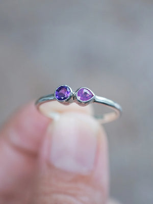 Pink Sapphire and Amethyst Ring