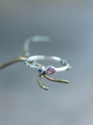 Pink Sapphire and Moonstone Ring