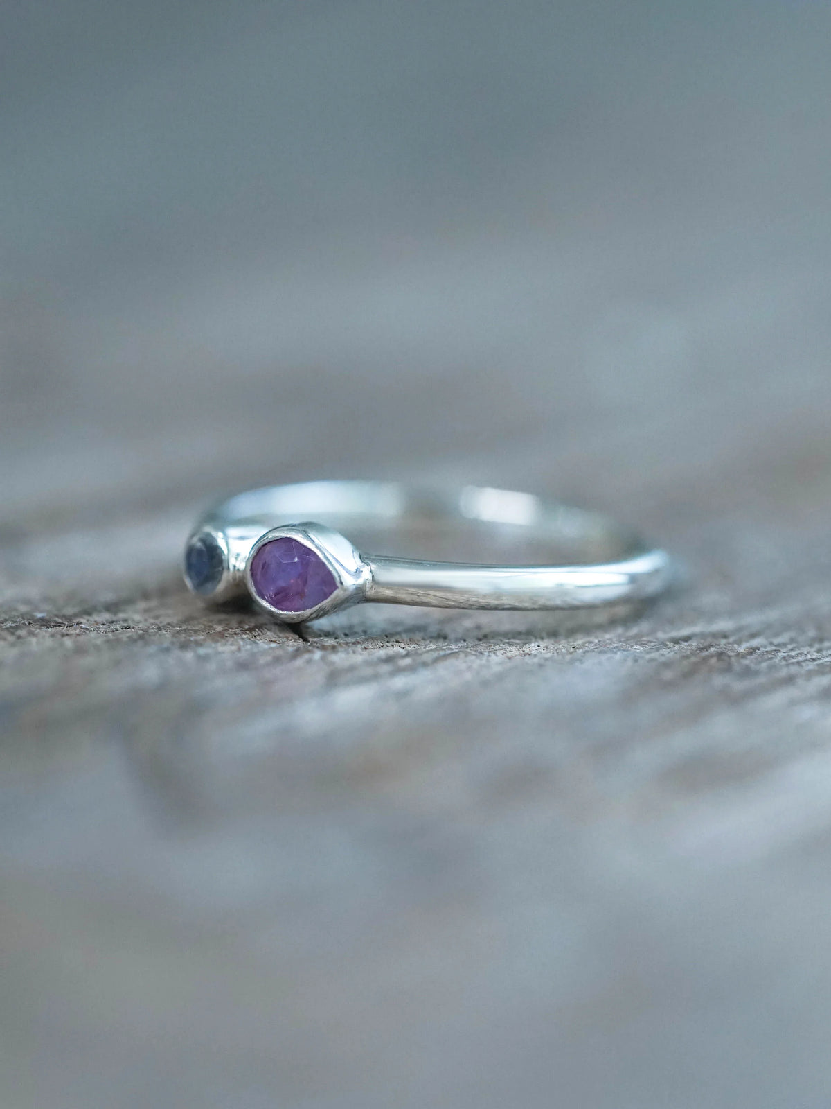 Pink Sapphire and Moonstone Ring