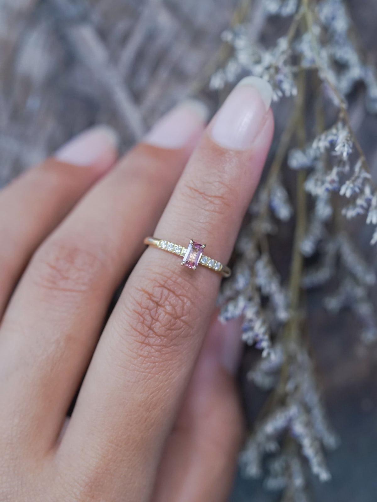 Pink Tourmaline Ring in Ethical Gold - Gardens of the Sun | Ethical Jewelry