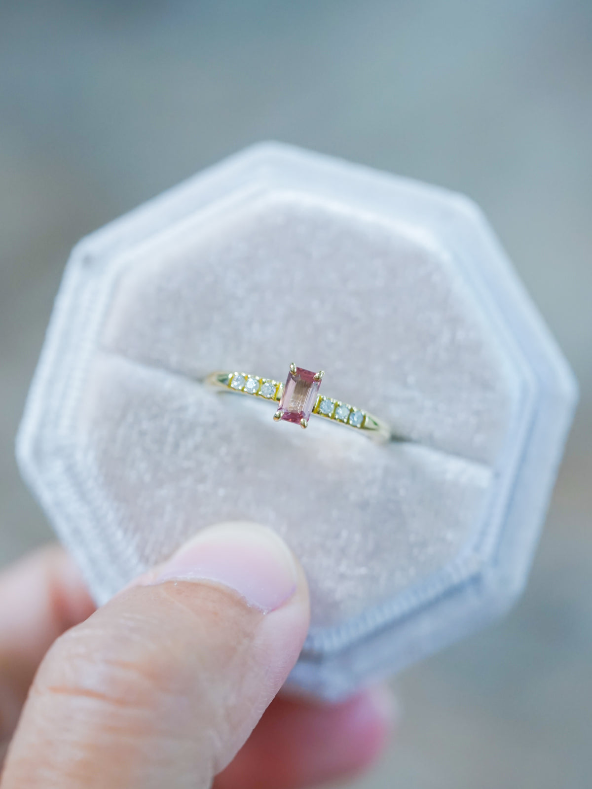 Pink Tourmaline Ring in Ethical Gold - Gardens of the Sun | Ethical Jewelry