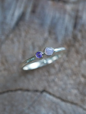 Pink Sapphire and Amethyst Ring US Size 7