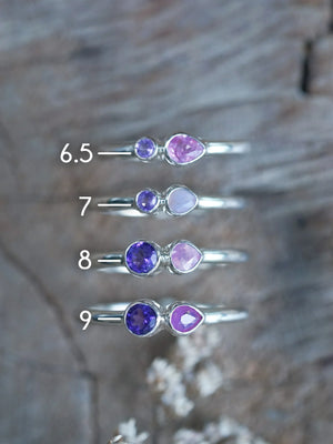 Pink Sapphire and Amethyst Rings