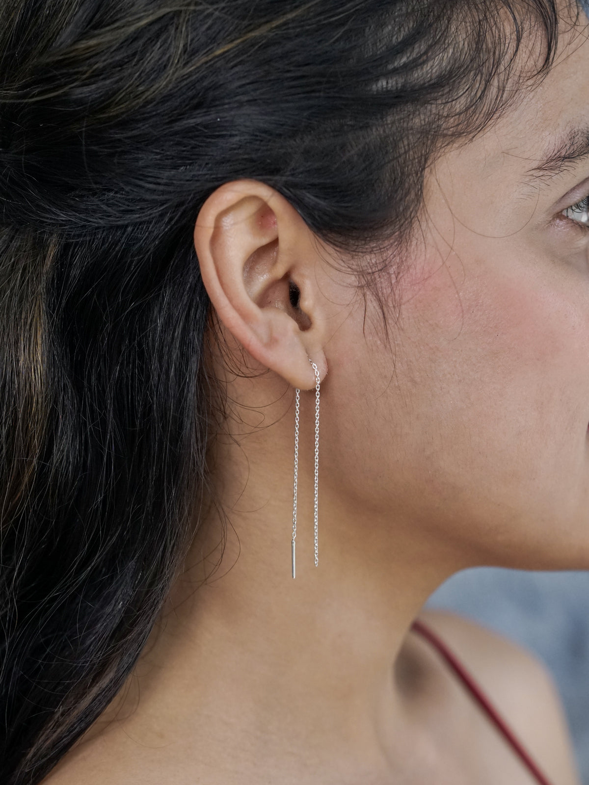 Plain Ear Threaders - Gardens of the Sun | Ethical Jewelry