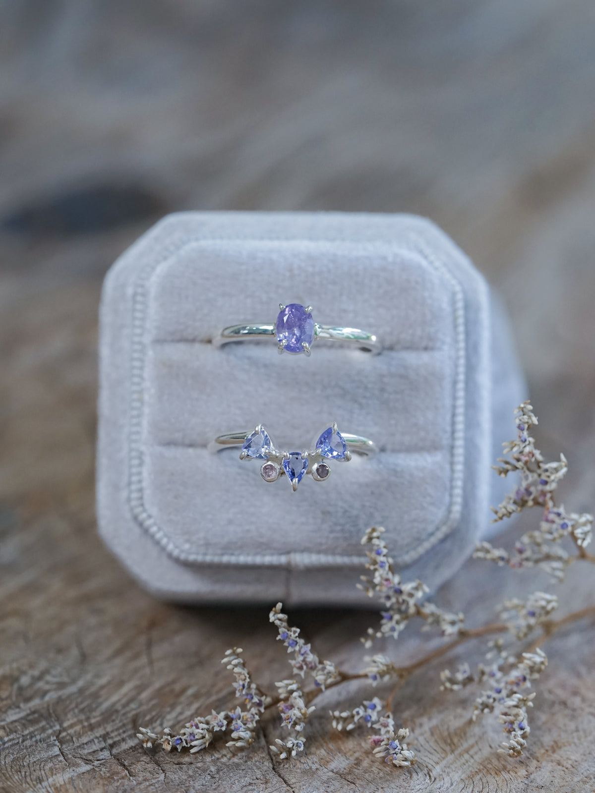 Purple Sapphire Ring Set - Gardens of the Sun | Ethical Jewelry