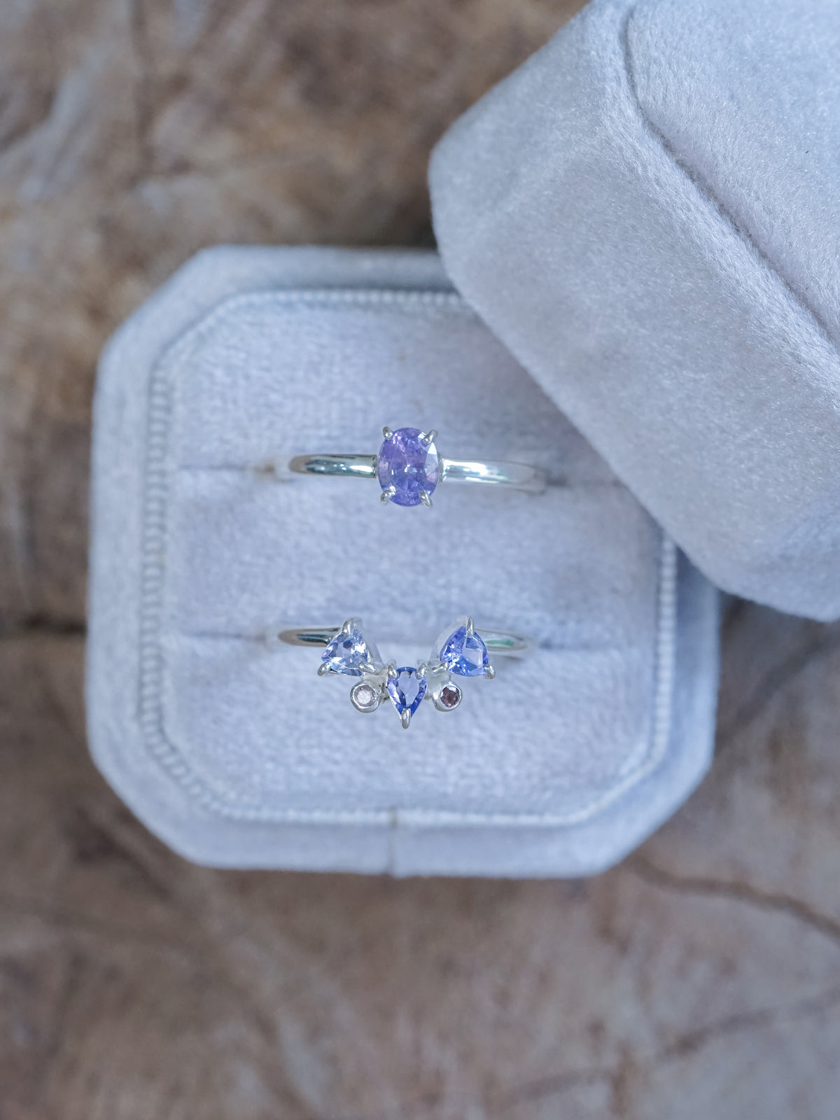Purple Sapphire Ring Set - Gardens of the Sun | Ethical Jewelry