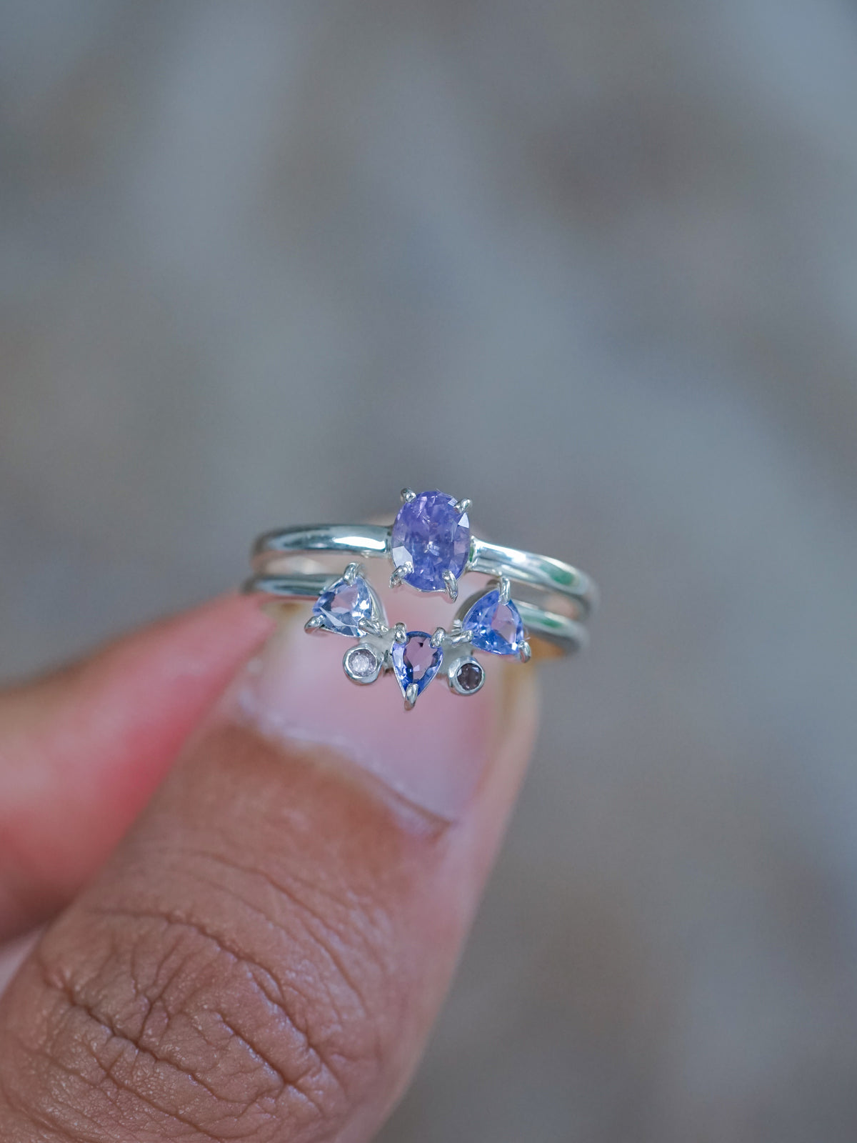 Purple Sapphire Ring Set - Gardens of the Sun | Ethical Jewelry