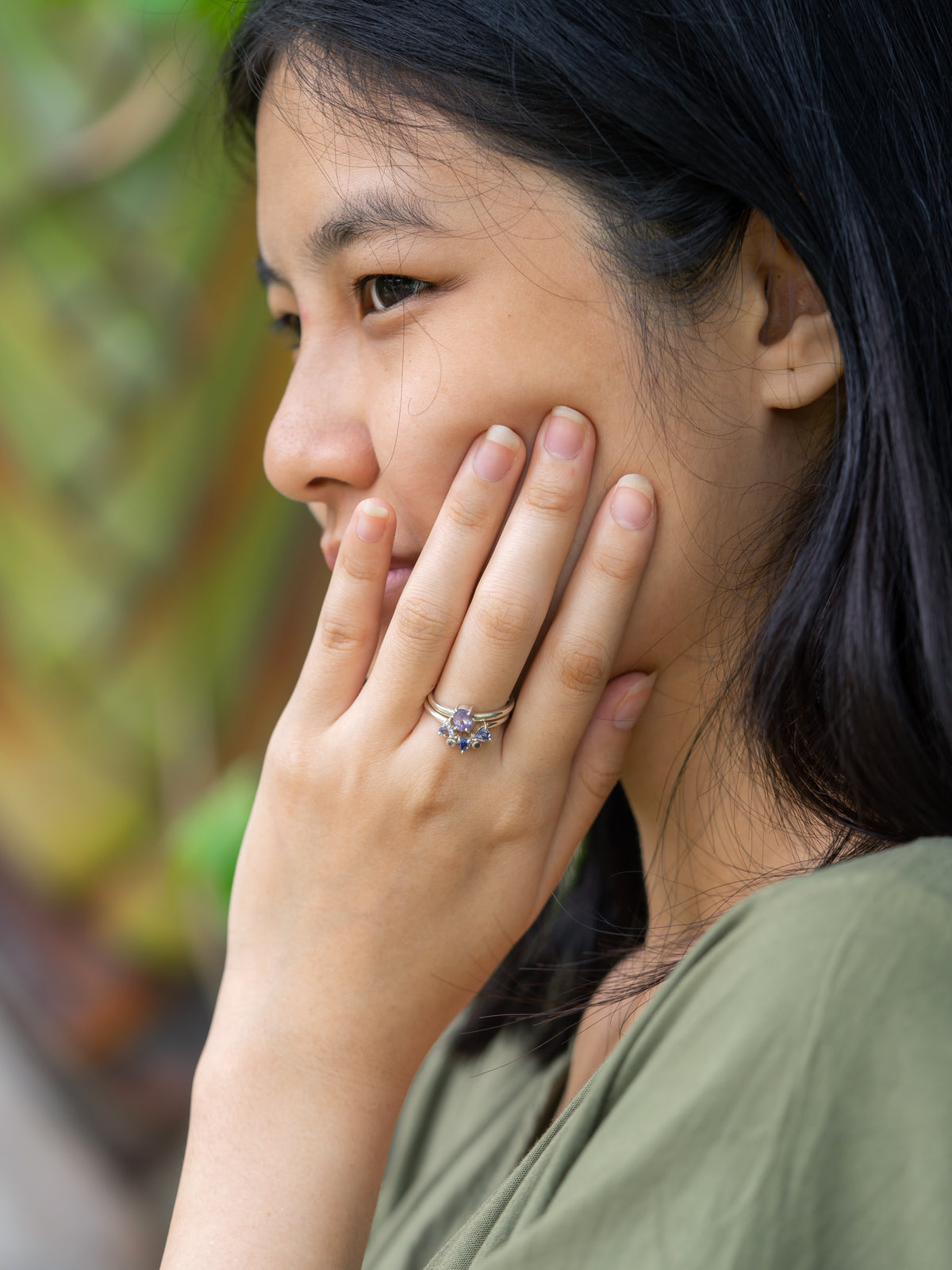 Purple Sapphire Ring Set - Gardens of the Sun | Ethical Jewelry