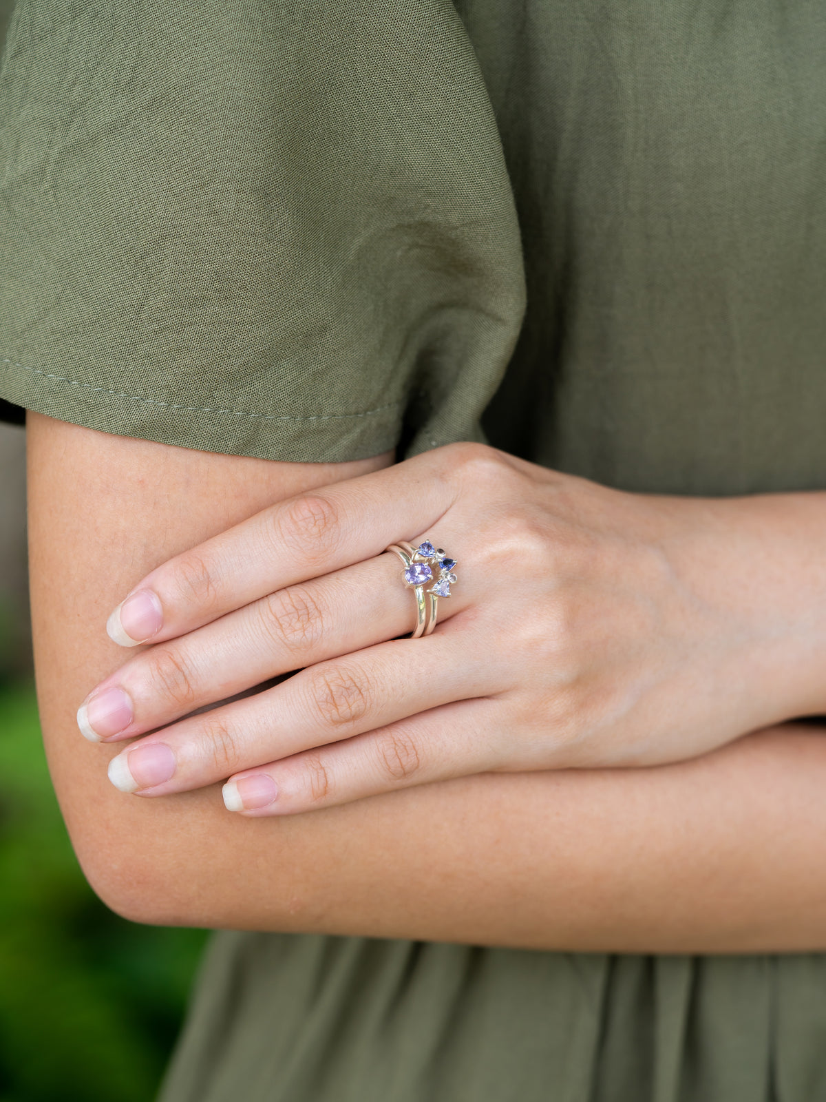 Purple Sapphire Ring Set - Gardens of the Sun | Ethical Jewelry