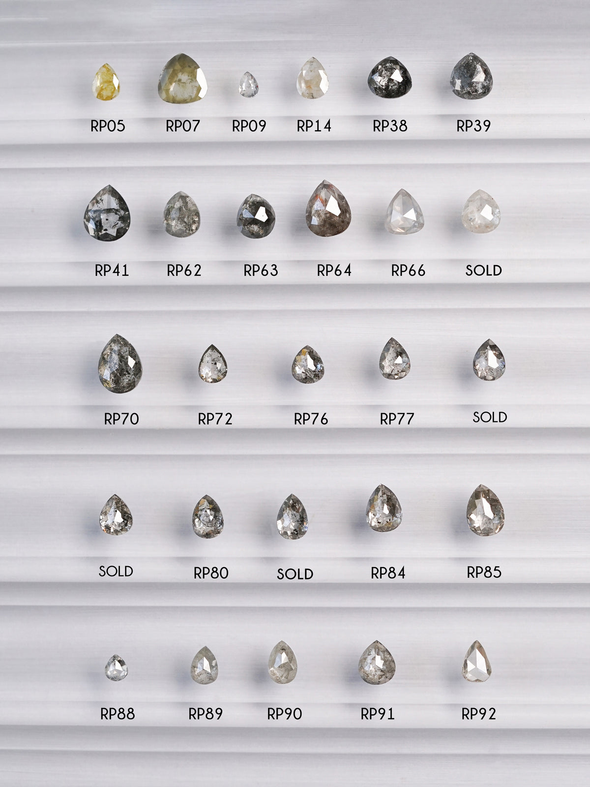 Custom Rose Cut Pear Diamond Ring in Gold