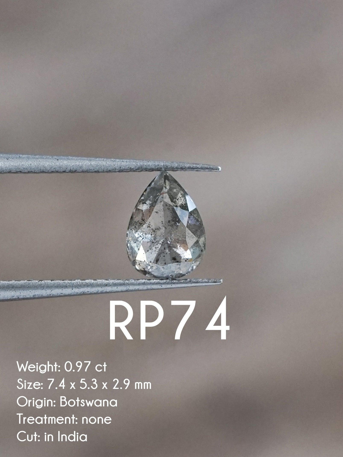 Custom Rose Cut Pear Diamond Ring in Gold - Gardens of the Sun | Ethical Jewelry