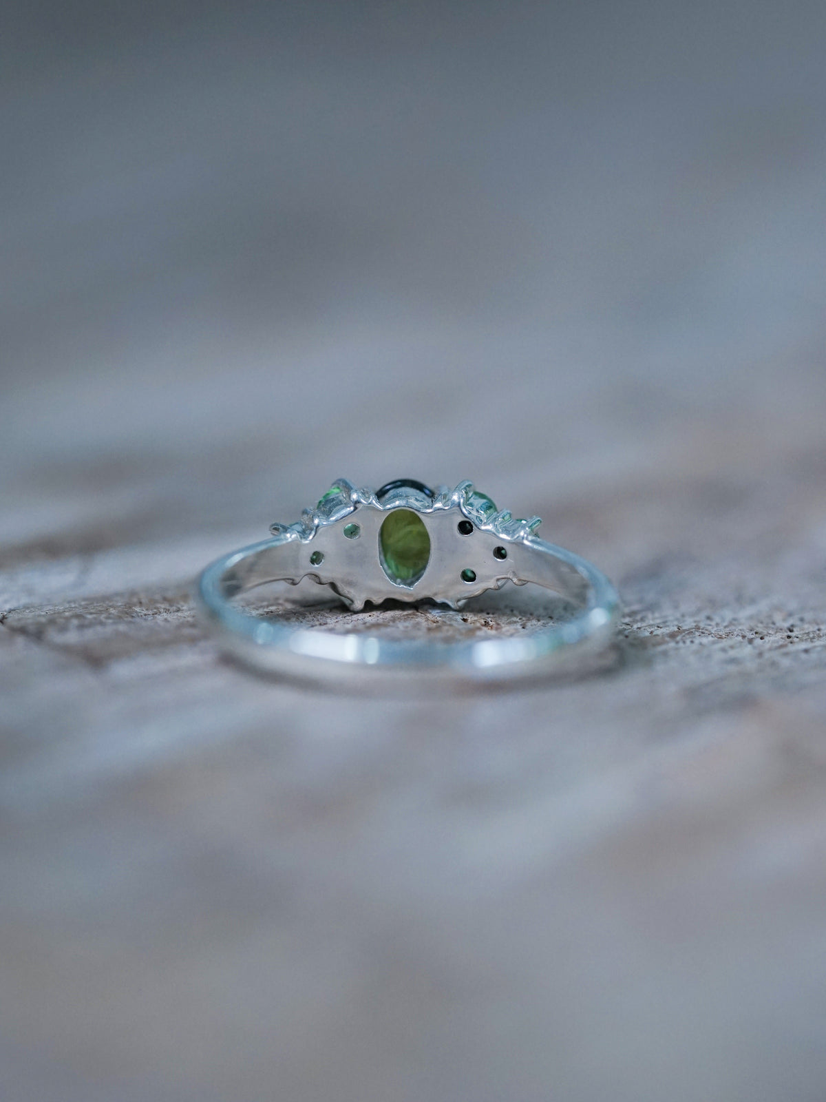 Tourmaline and Tsavorite Garnet Ring - Ethical Jewelry | Gardens of the Sun