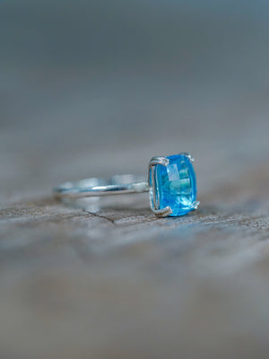Blue Topaz Cocktail Ring - Size 8.5