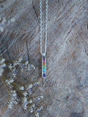 Rainbow Jewelry, Angel Necklace, Chakra Art Pendant 