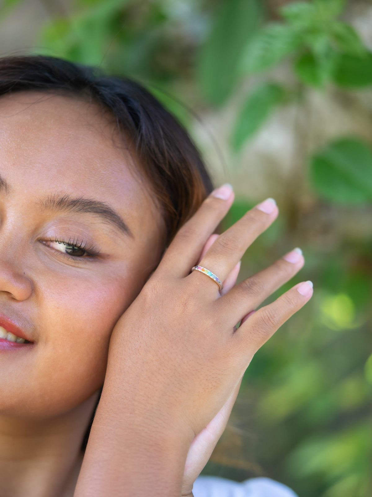 Rainbow Ring with Hidden Gems - Gardens of the Sun | Ethical Jewelry