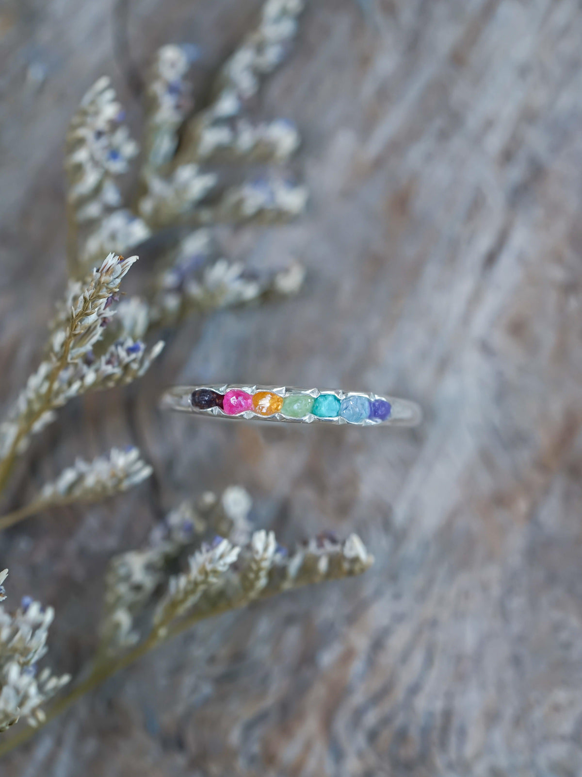 Rainbow Ring with Hidden Gems - Gardens of the Sun | Ethical Jewelry