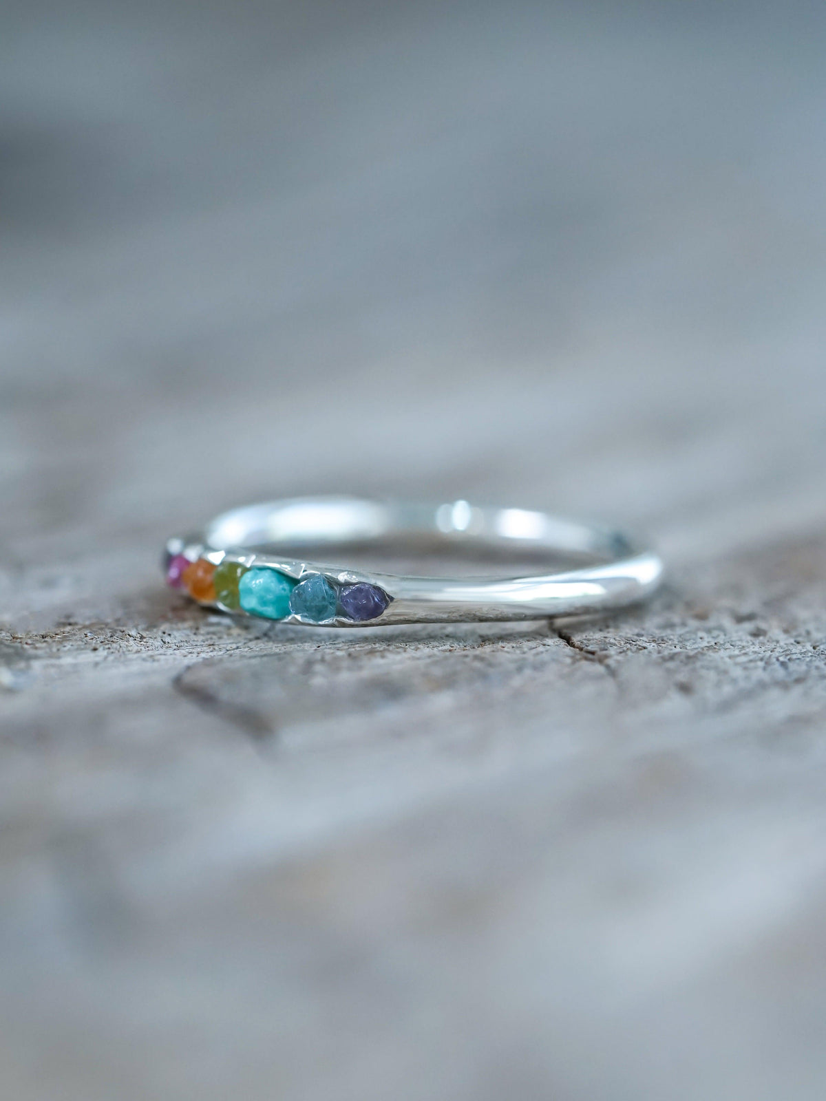 Rainbow Ring with Hidden Gems - Gardens of the Sun | Ethical Jewelry