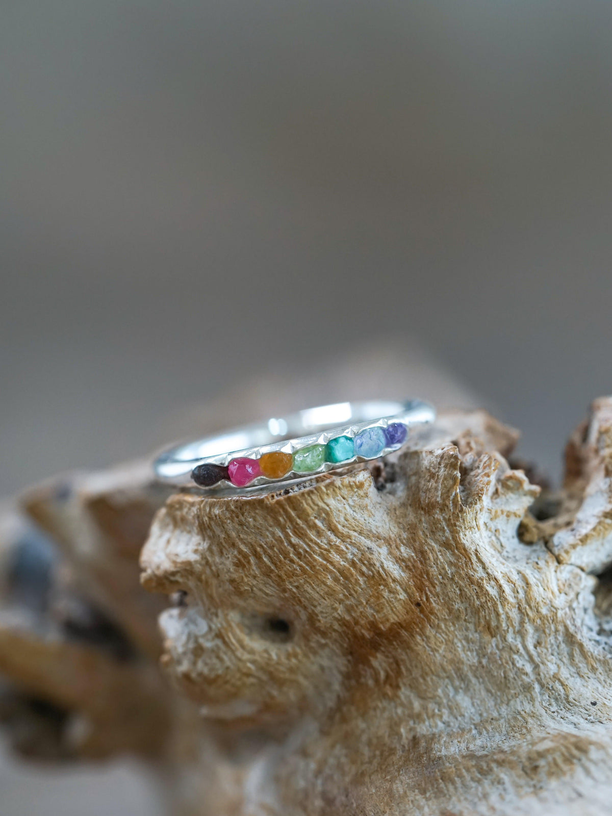 Rainbow Ring with Hidden Gems - Gardens of the Sun | Ethical Jewelry