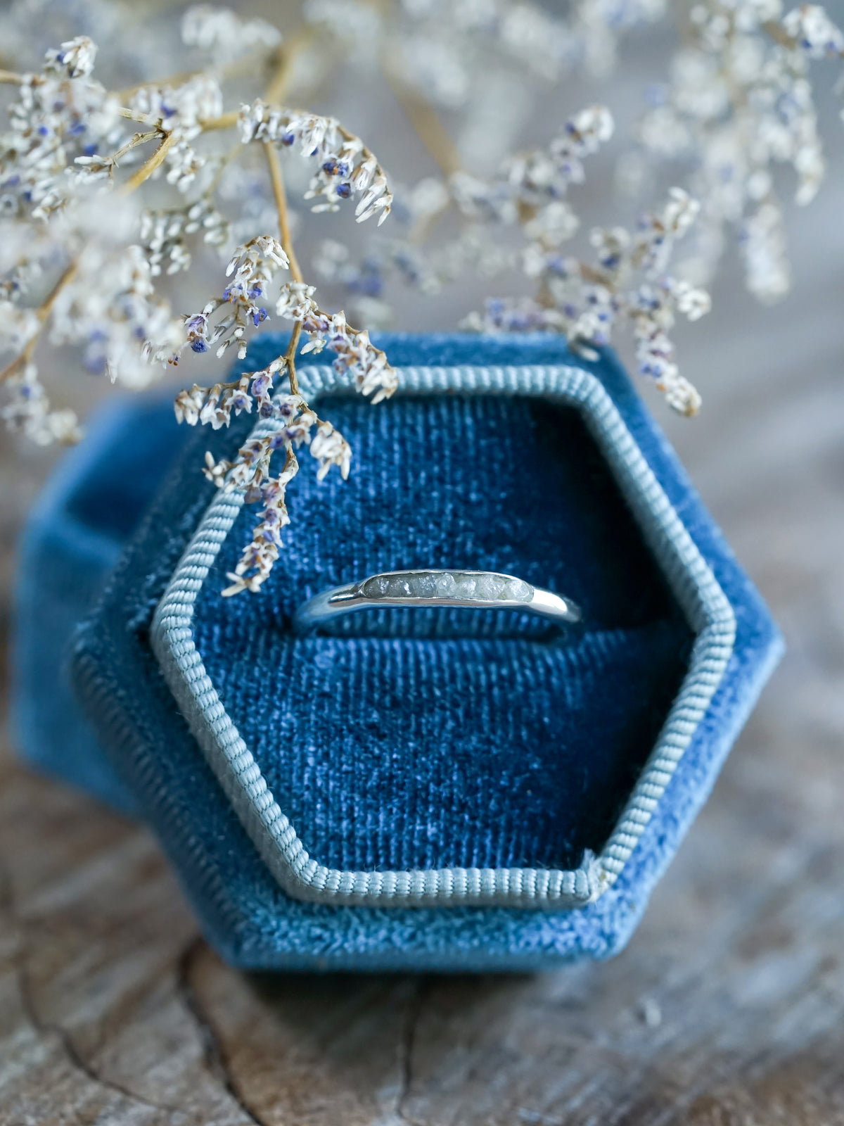 Raw Diamond Ring with Hidden Gems in Silver | Gardens of the Sun - Ethical Jewelry