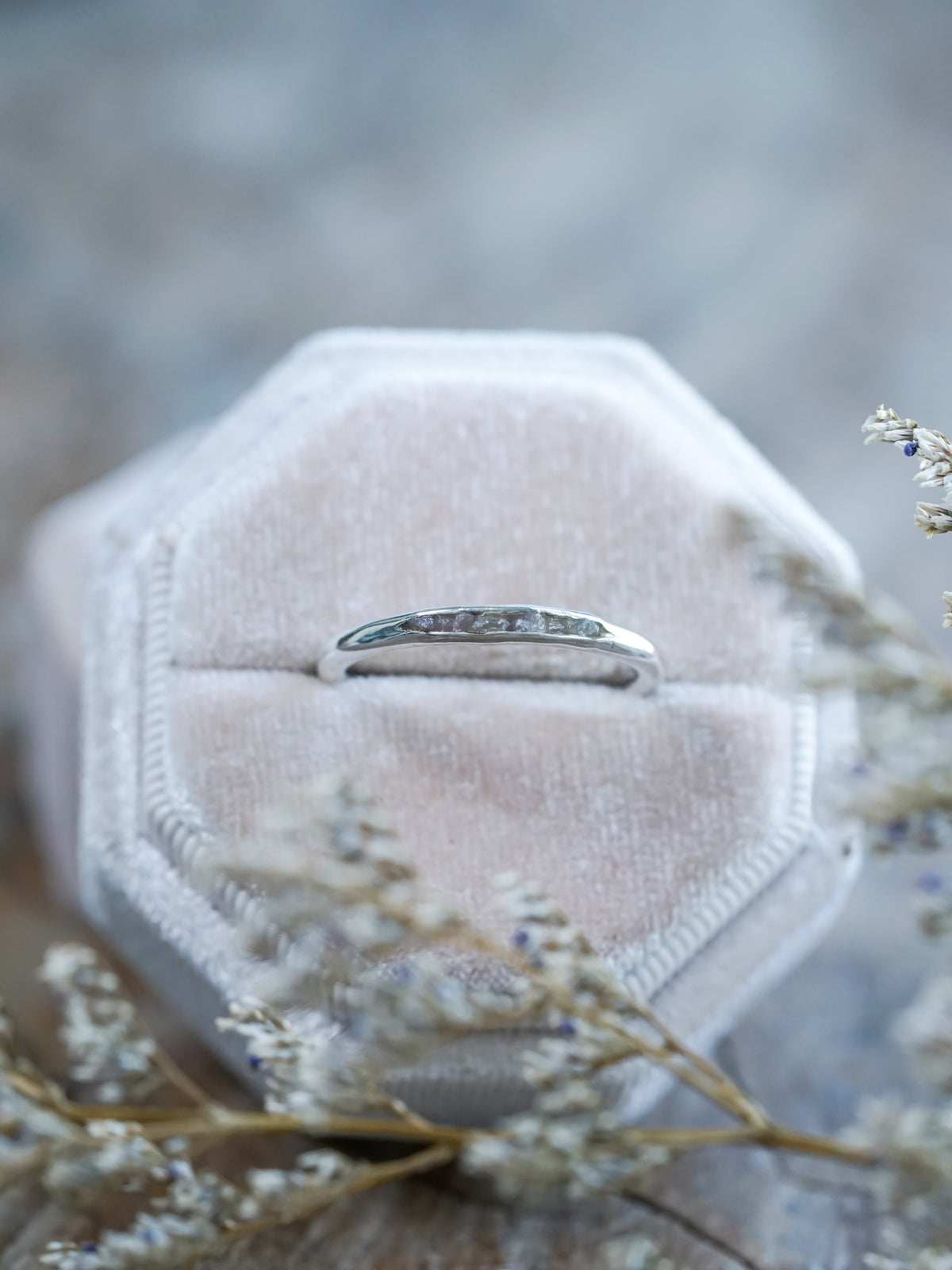 Raw Diamond Ring with Hidden Gems in Silver | Gardens of the Sun - Ethical Jewelry