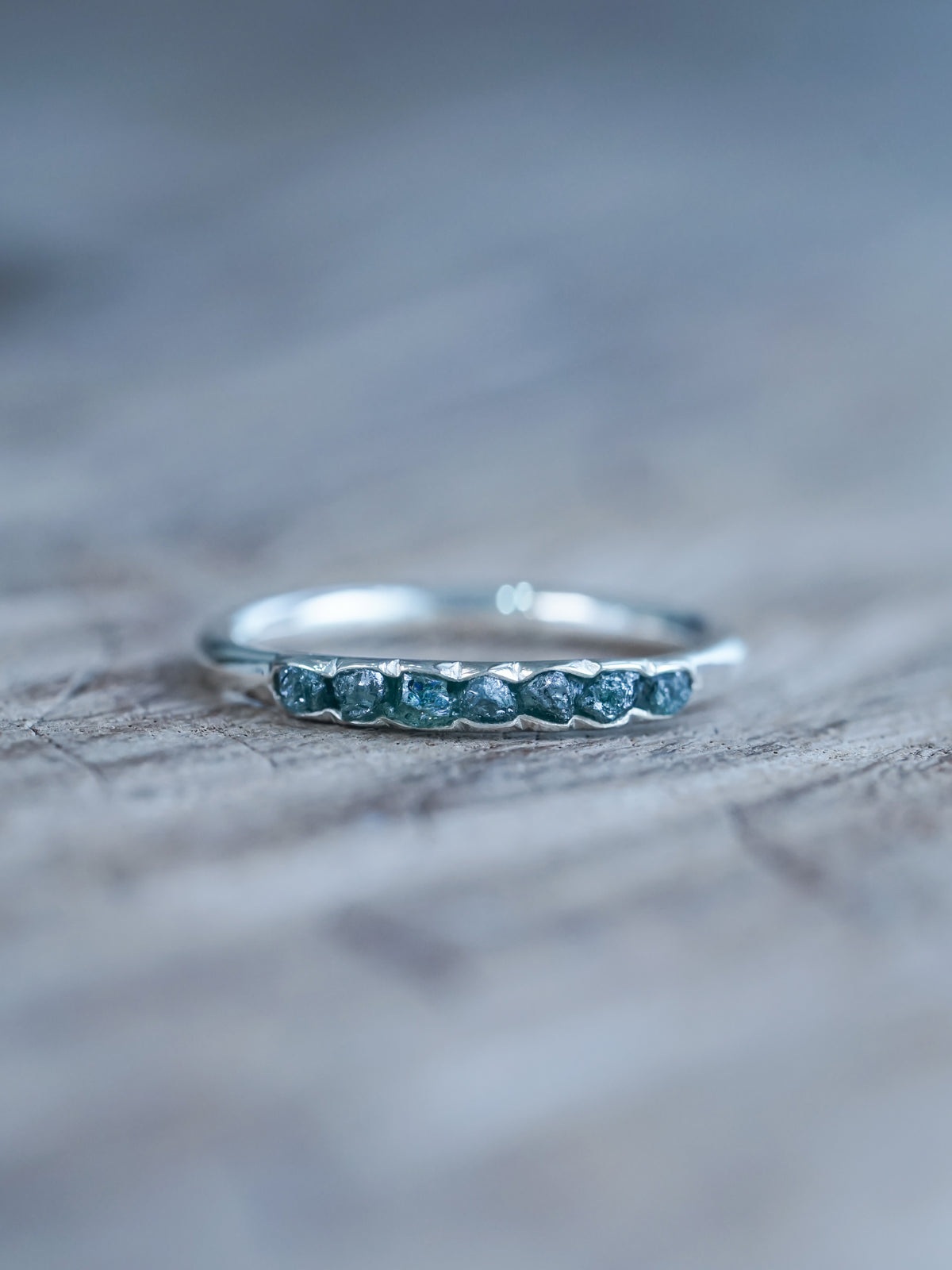 Raw Diamond Ring with Hidden Gems in Silver | Gardens of the Sun - Ethical Jewelry