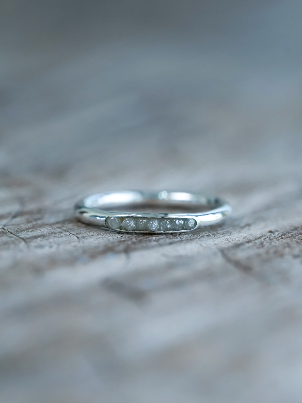 Raw Diamond Ring with Hidden Gems in Silver | Gardens of the Sun - Ethical Jewelry