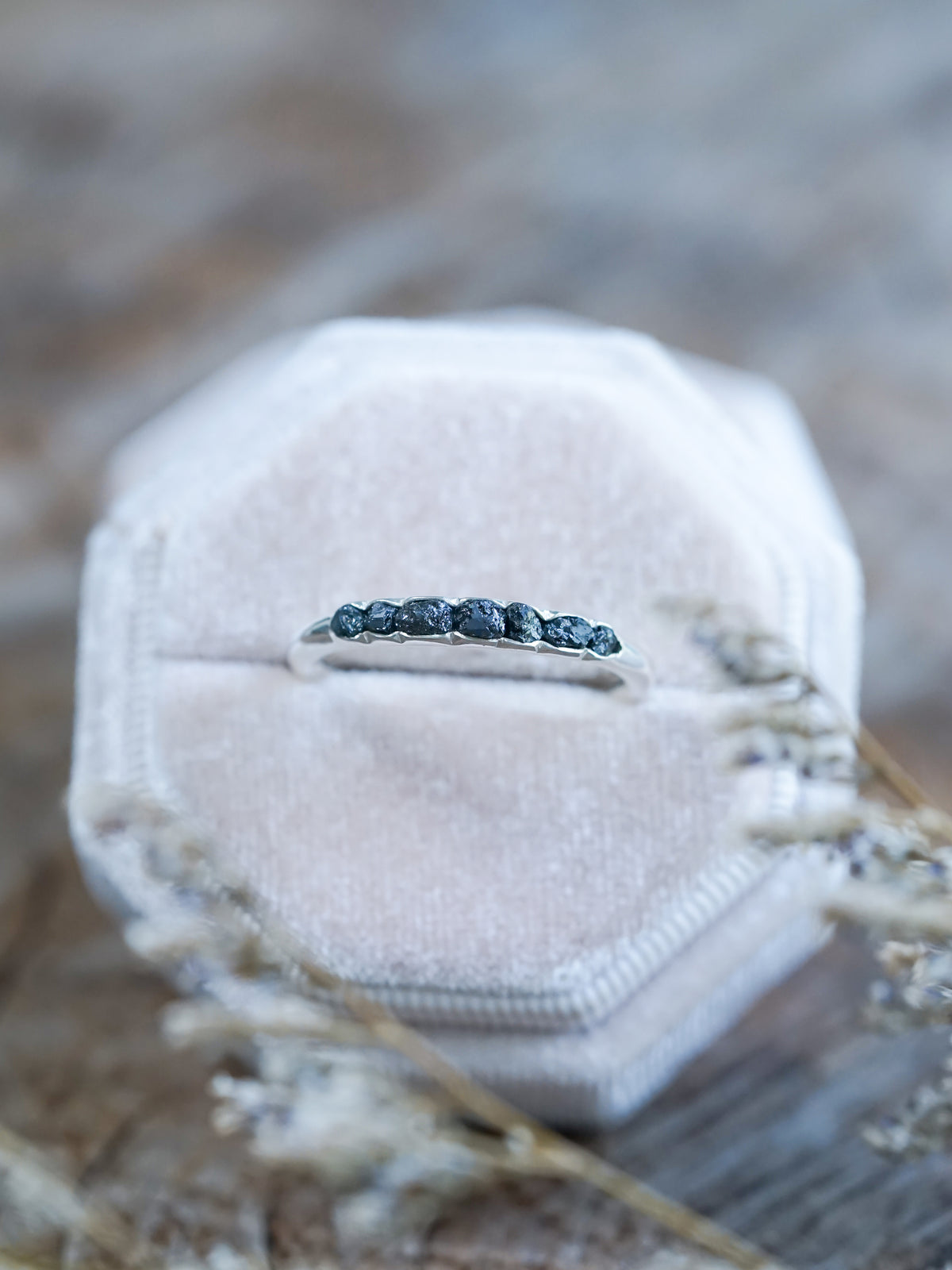 Raw Diamond Ring with Hidden Gems in Silver | Gardens of the Sun - Ethical Jewelry
