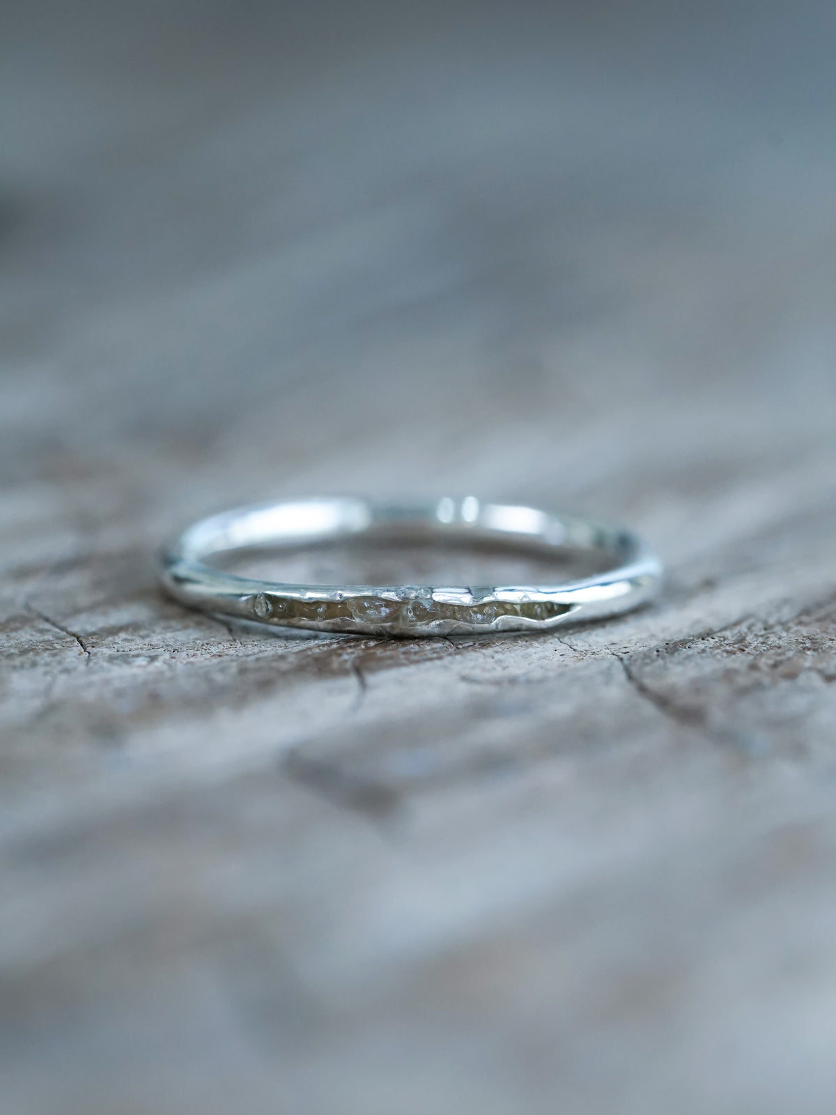Raw Diamond Ring with Hidden Gems in Silver | Gardens of the Sun - Ethical Jewelry