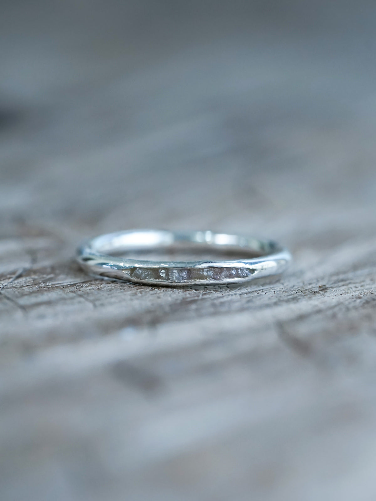 Raw Diamond Ring with Hidden Gems in Silver | Gardens of the Sun - Ethical Jewelry