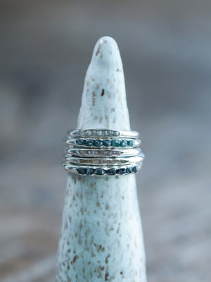 Raw Diamond Ring with Hidden Gems in Silver | Gardens of the Sun - Ethical Jewelry