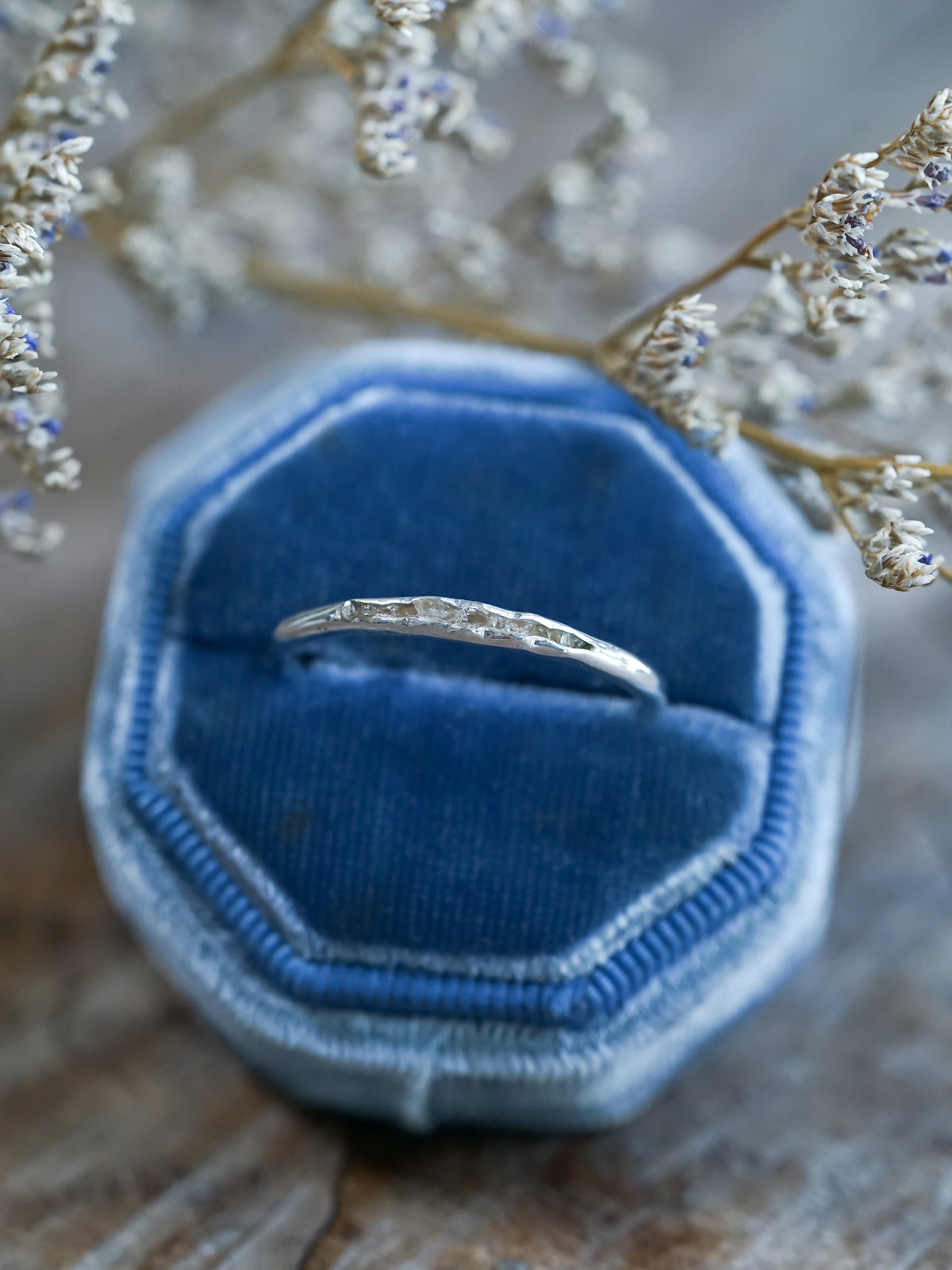 Raw Diamond Ring with Hidden Gems in Silver | Gardens of the Sun - Ethical Jewelry