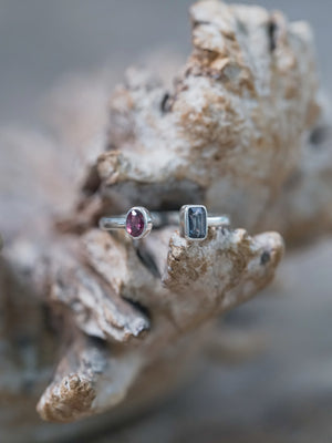 Ready to Ship Open Ruby and Sapphire Ring 