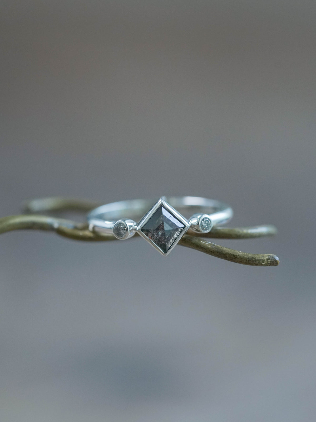 Ready to ship Kite Diamond Ring in recycled sterling silver