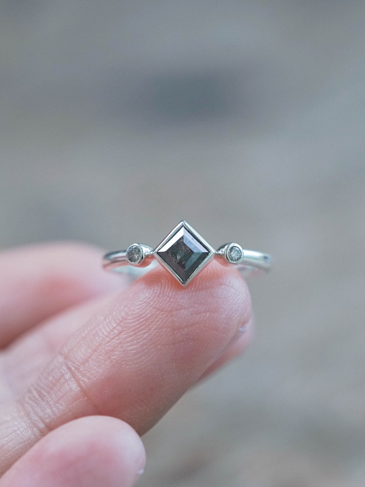 Ready to ship Kite Diamond Ring in sterling silver