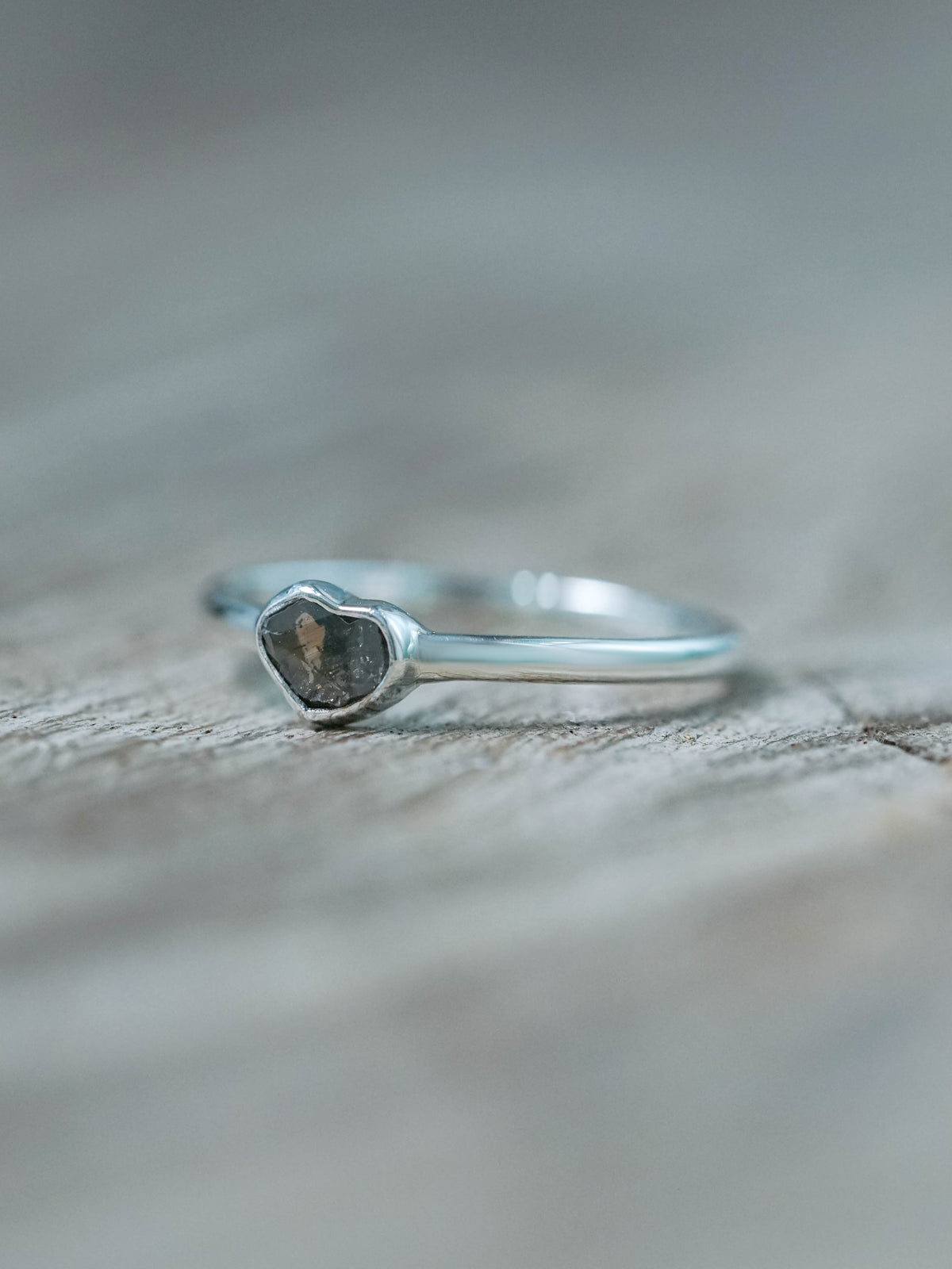 Recycled Sterling Silver Diamond Heart Ring