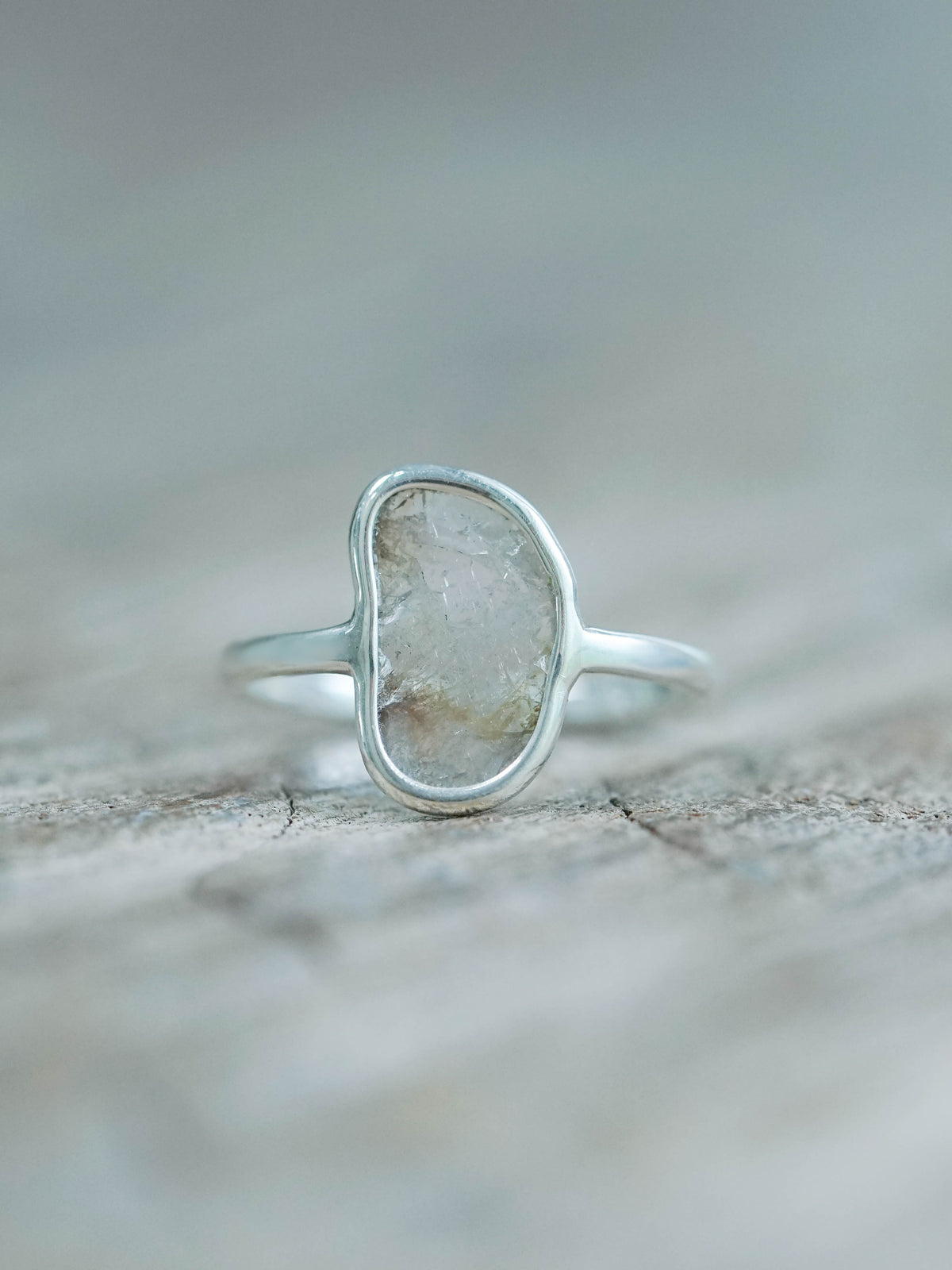 Recycled Sterling Silver Diamond Slice Ring
